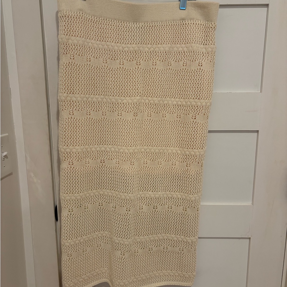NWOT Set Haute Hippie Cream Knit Tank and Skirt - Picture 2 of 10